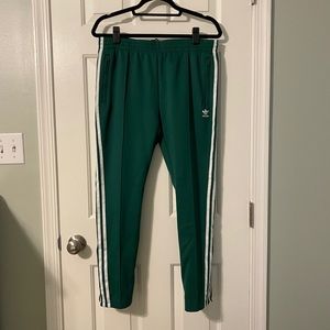 Adidas originals superstar track pants zip ankle collegiate green trefoil large